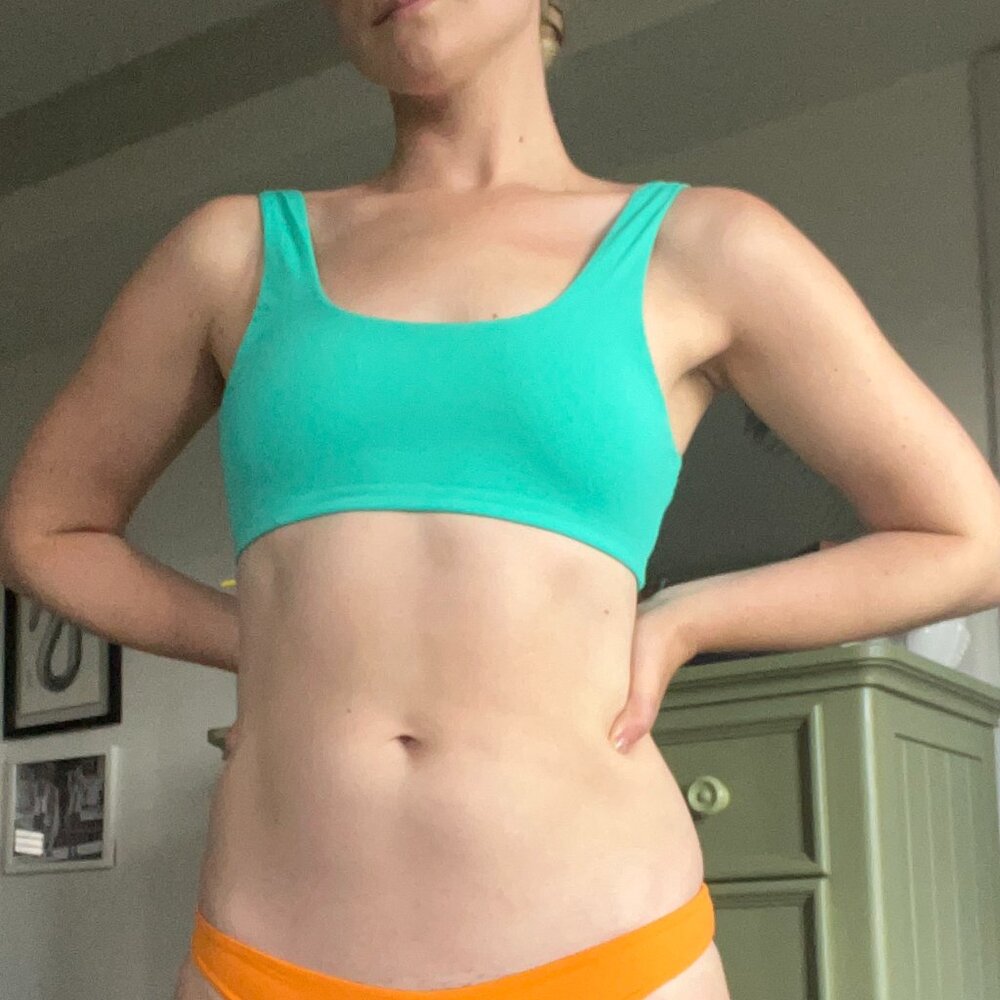 Girlfriend Collective Aqua (Turquoise Blue) Hermosa Bikini Top